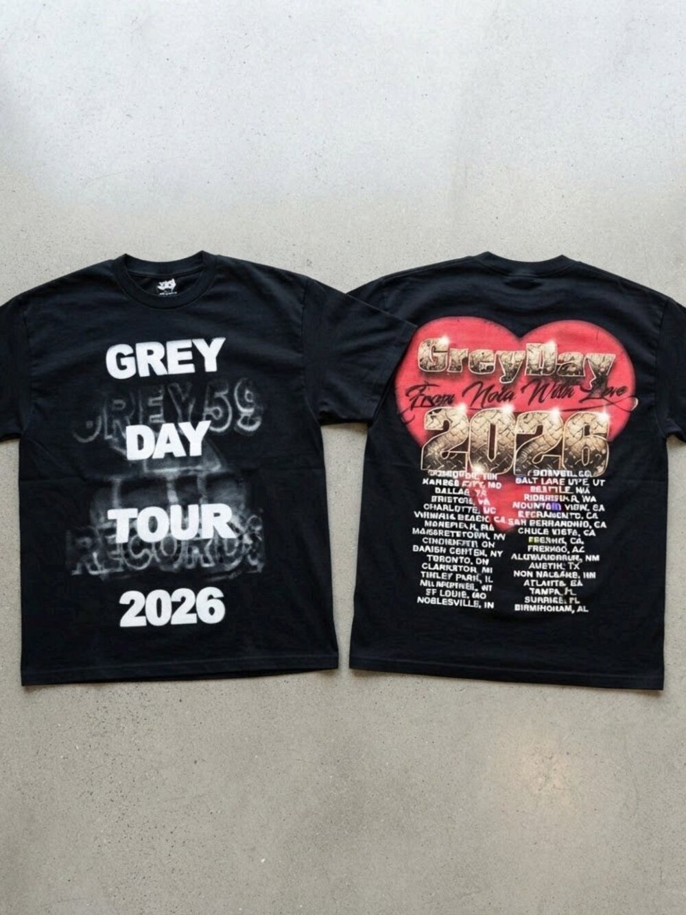 $uicideboy$ Greyday Tour 2026 Heart Black T-Shirt S-4XL